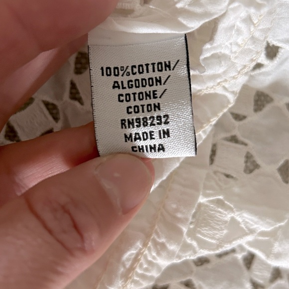 Tibi White Cut Out Button Up Blouse - Picture 8 of 8